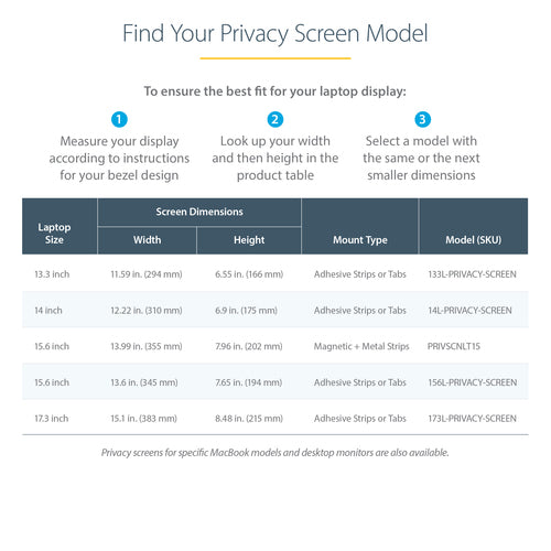 Privacy Filter StarTech 14L-PRIVACY-SCREEN 14-Inch Anti-Glare Reversible Matte/Glossy 16:9