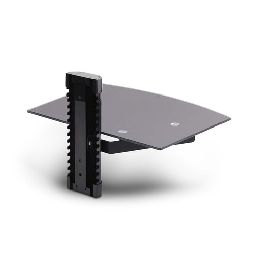 AV Equipment Shelf StarTech.com 1B-WALL-MOUNT-SHELF Black Tempered Glass Adjustable Height