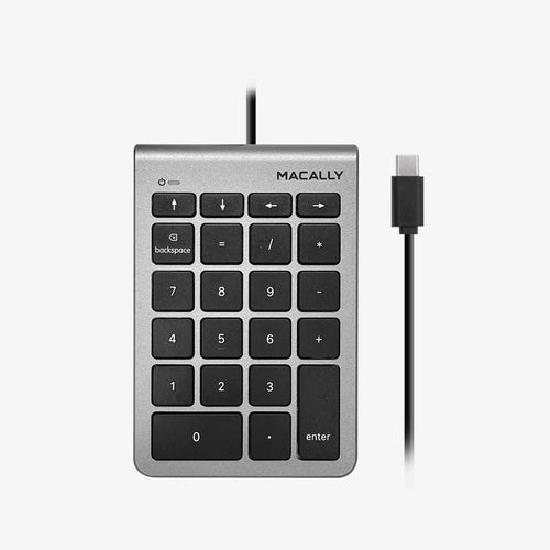 USB Numeric Keypad for Laptop/PC Macally UCNUMKEY22SG Black/Grey