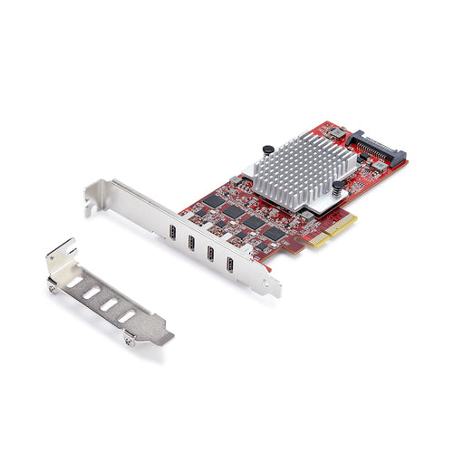 USB PCIe Card StarTech 4-Port USB-C 10Gbps Expansion Windows/Linux/macOS - P10Q4C-USB-CARD