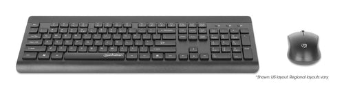 Manhattan MWK7350 Wireless Keyboard and Mouse Combo - Black - Full-Size - 1200 dpi