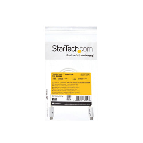 Thunderbolt Cable StarTech TBLT34MM50CW 0.5m 40 Gbps Male to Male White