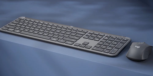 Wireless Keyboard with Mouse Logitech QWERTY Scissor Switch Graphite Bluetooth RF