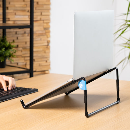 Laptop Stand R-Go Tools RGOSC015BL Ergonomic Steel Foldable Compatible with 10-22 inch Laptops