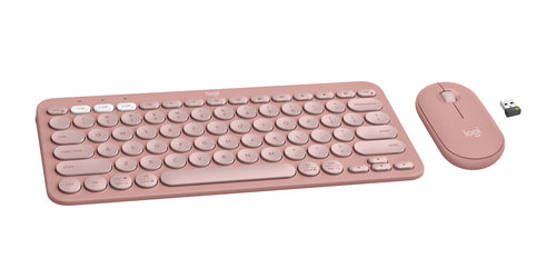 Logitech Pebble 2 Wireless Keyboard & Mouse Combo - RF & Bluetooth - Rose Color
