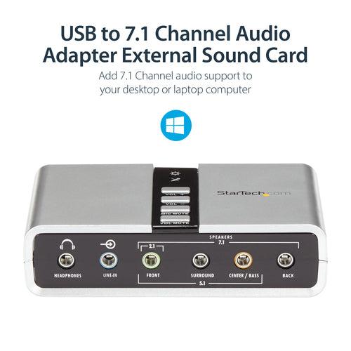 USB Audio Adapter StarTech.com ICUSBAUDIO7D 7.1 SPDIF Digital Audio 16 Bit - ICUSBAUDIO7D