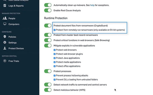 Sophos Central Intercept X Advanced for Server