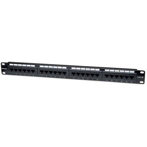 24-Port Cat5e Patch Panel, Intellinet UTP 1U for Gigabit Ethernet
