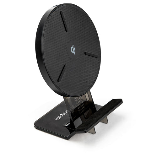 15W Qi Wireless Charging Stand Adjustable Universal Charger for Smartphones - Black