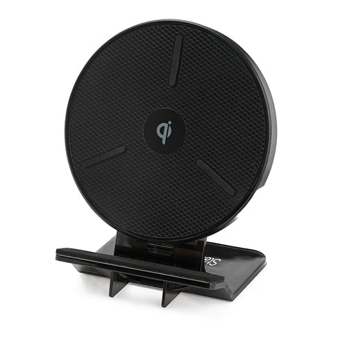 15W Qi Wireless Charging Stand Adjustable Universal Charger for Smartphones - Black