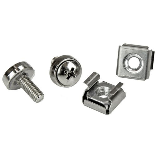 M5 Rack Screws and Cage Nuts 20 Pack Silver Screws