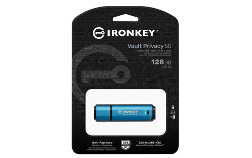 USB Flash Drive Kingston IronKey Vault Privacy 50 128GB 250MB/s AES-256 - IKVP50/128GB