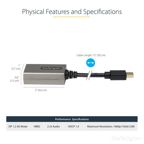 Video Cable Adapter StarTech.com MDP2HDEC Mini DisplayPort to HDMI 1080p 12-Inch