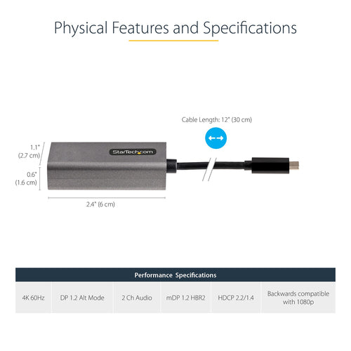 USB Graphics Adapter StarTech CDP2MDPEC 4K 60Hz USB-C Mini DisplayPort - CDP2MDPEC