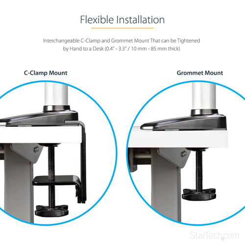 StarTech.com ARMUNONB1 Ergonomic Laptop & Monitor Stand - Adjustable Desk Mount with VESA Compatibility