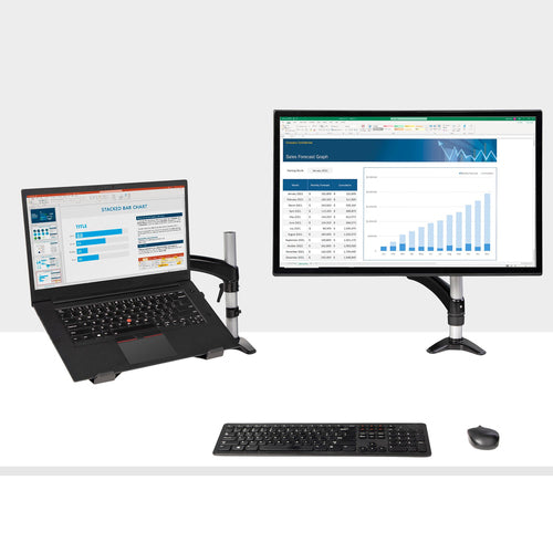 StarTech.com ARMUNONB1 Ergonomic Laptop & Monitor Stand - Adjustable Desk Mount with VESA Compatibility