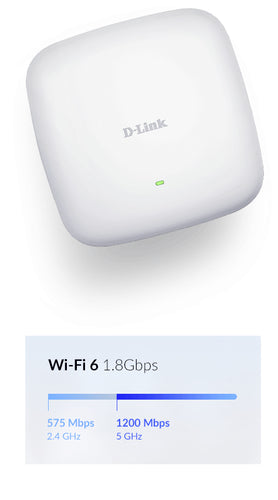 D-Link AX1800 Wi-Fi 6 Dual-Band PoE Access Point 1800Mbps 2.4GHz 5GHz