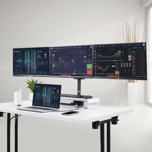 Monitor Mount StarTech.com 3MP2AG Triple Arm VESA 75x75/100x100 Tool-Less Adjustments - 3MP2AG-MONITOR-ARM
