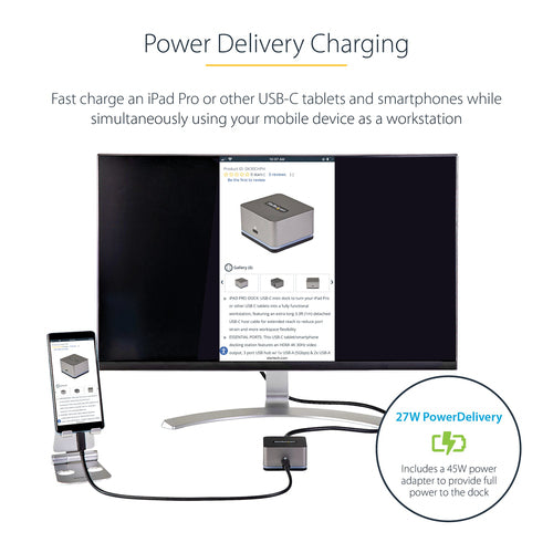 USB-C Mini Docking Station for Chromebooks 4K HDMI 27W PD 3-Port Hub