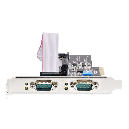 2-Port Serial PCIe Card RS232 RS422 RS485 DB9 Interface Black