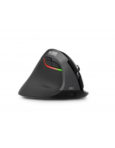 Vertical Wireless Mouse RF Bluetooth 4000 DPI Left-Handed Black Urban Factory