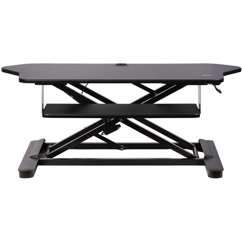 StarTech.com Corner Sit Stand Desk Converter - 35" x 21" - Ergonomic Dual Monitor Stand