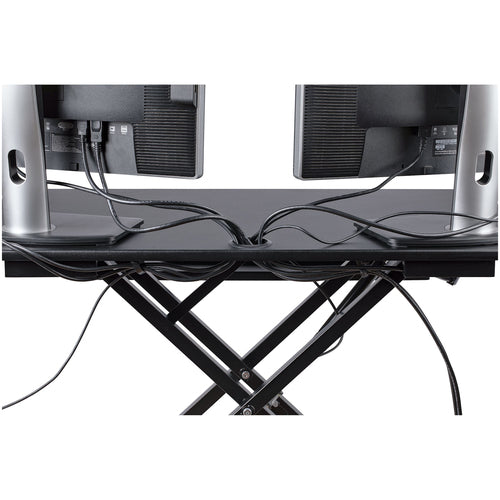 StarTech.com Corner Sit Stand Desk Converter - 35" x 21" - Ergonomic Dual Monitor Stand