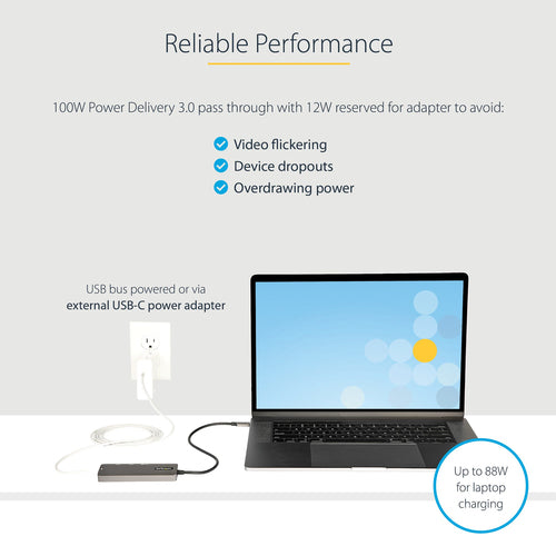 StarTech.com DKT30CHPD3 USB-C Multiport Adapter - 4K HDMI, 100W Power Delivery, 4-Port USB Hub