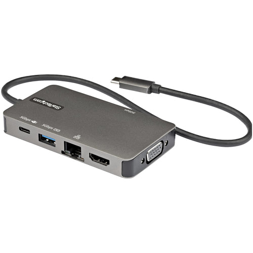 StarTech DKT30CHVPD2 USB-C Multiport Adapter - 4K HDMI, VGA, 100W Power Delivery, Black/Grey