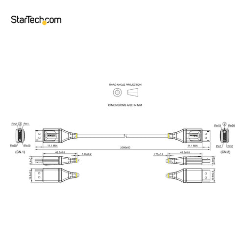 DisplayPort Cable StarTech.com DP14VMM2M 8K 60Hz 4K 120Hz VESA Certified 6ft