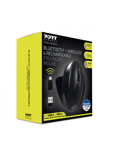 Mouse Port Designs 900706-BT Optical Wireless Bluetooth 1600 DPI Right-hand - 900706-BT