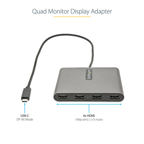 USB-C to 4x HDMI Graphics Adapter 1920x1080 TAA Compliant