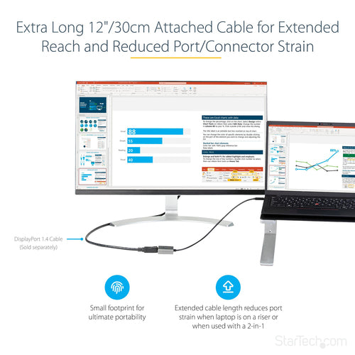 StarTech.com CDP2DPEC USB-C to DisplayPort Adapter - 8K Resolution & 4K 60Hz Support