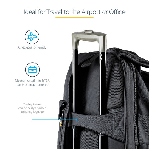 StarTech.com 17.3" Ergonomic Laptop Backpack - Durable Bag for Professionals