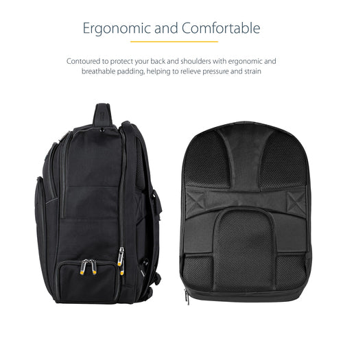 StarTech.com 17.3" Ergonomic Laptop Backpack - Durable Bag for Professionals