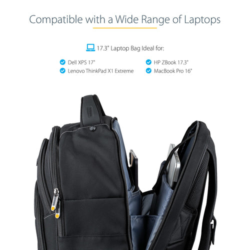 StarTech.com 17.3" Ergonomic Laptop Backpack - Durable Bag for Professionals