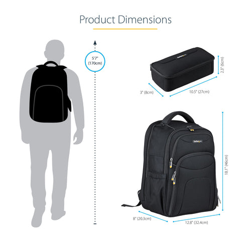 StarTech.com 17.3" Ergonomic Laptop Backpack - Durable Bag for Professionals