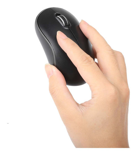 Wireless Optical Mouse 1200 DPI Ambidextrous Black USB-A Receiver