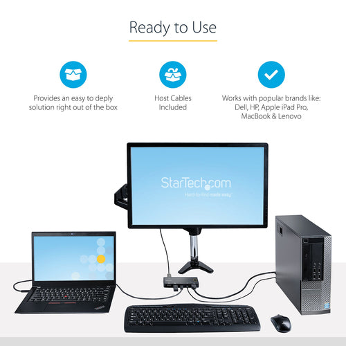KVM Switch StarTech.com SV221HUC4K 4K 60Hz HDMI 2-Port USB-A USB-C