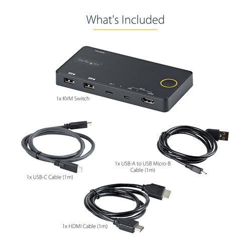 KVM Switch StarTech.com SV221HUC4K 4K 60Hz HDMI 2-Port USB-A USB-C