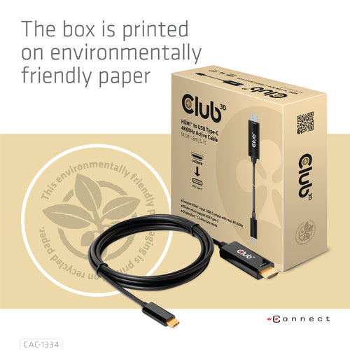 Video Cable Adapter CLUB3D CAC-1334 4K 60Hz HDMI to USB-C 1.8m