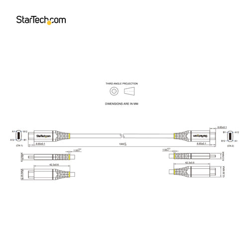 USB Cable StarTech.com USB-C 10Gbps 100W 8K 1m - USB31CCV1M