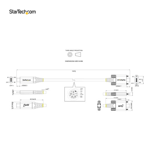 USB-C Cable StarTech.com USB31CCSLKV1M 10Gbps 100W Charge/Sync Side Screw Lock - USB31CCSLKV1M