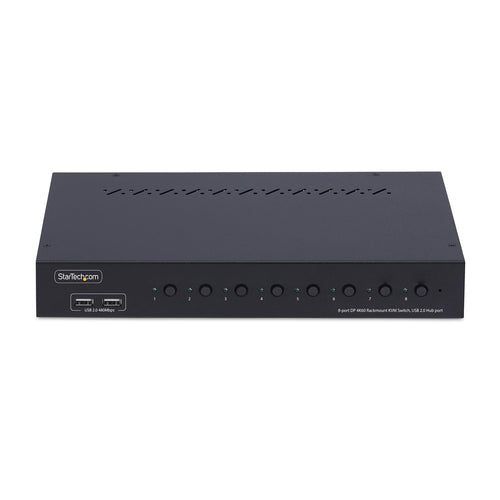 8-Port DisplayPort KVM Switch 4K 60Hz Rack Mount Kit OS Independent