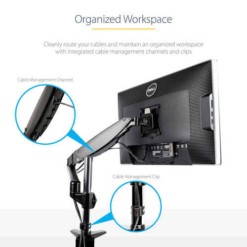 StarTech.com ARMPIVOTE2 Adjustable Monitor Mount - 32" to 49" Displays - Black - Desk Mount