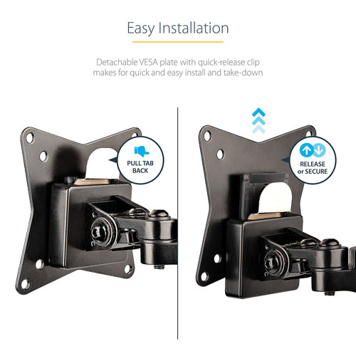 StarTech.com ARMPIVOTE2 Adjustable Monitor Mount - 32" to 49" Displays - Black - Desk Mount