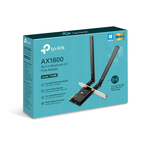 Wi-Fi 6 PCIe Adapter TP-Link Archer TX20E 1800 Mbit/s Bluetooth 5.2 - ARCHER TX20E