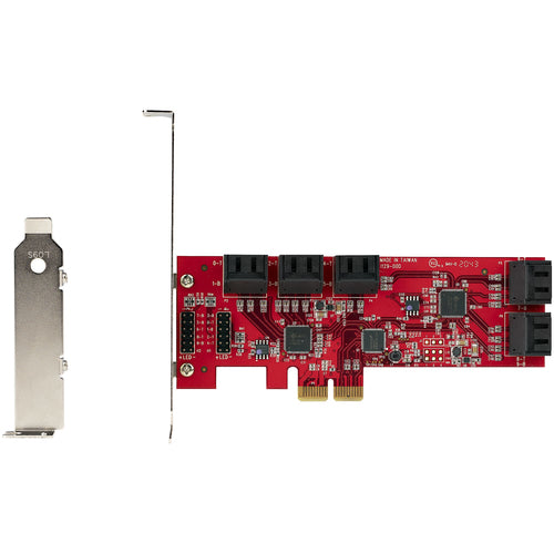 SATA PCIe Card StarTech 10-Port 6Gbps Low/Full Profile Stacked Connectors - 10P6G-PCIE-SATA-CARD
