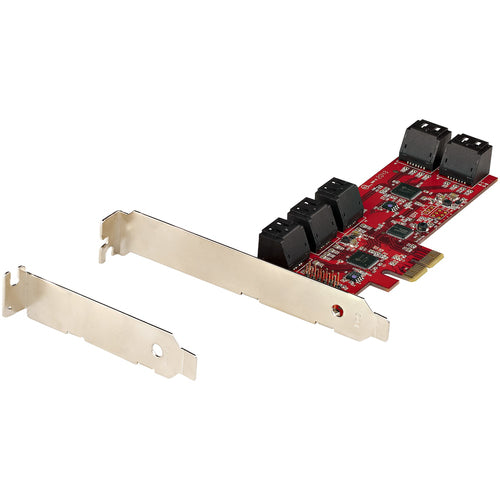 SATA PCIe Card StarTech 10-Port 6Gbps Low/Full Profile Stacked Connectors - 10P6G-PCIE-SATA-CARD