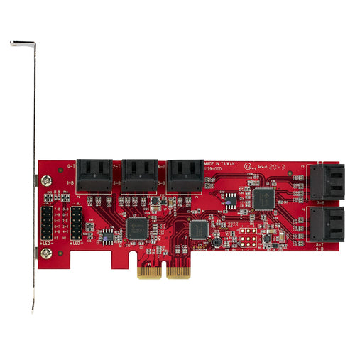 SATA PCIe Card StarTech 10-Port 6Gbps Low/Full Profile Stacked Connectors - 10P6G-PCIE-SATA-CARD
